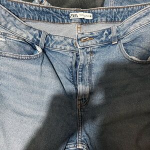 Zara Women's Blue Straight Leg Jeans